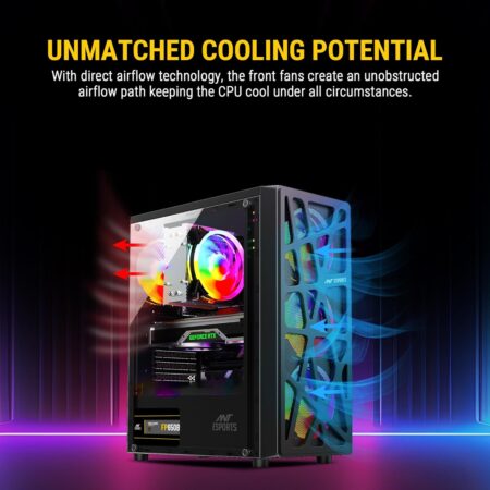 Ant Esports Elite 1100 Mid-Tower Computer Case/Gaming Cabinet - Black - Image 3