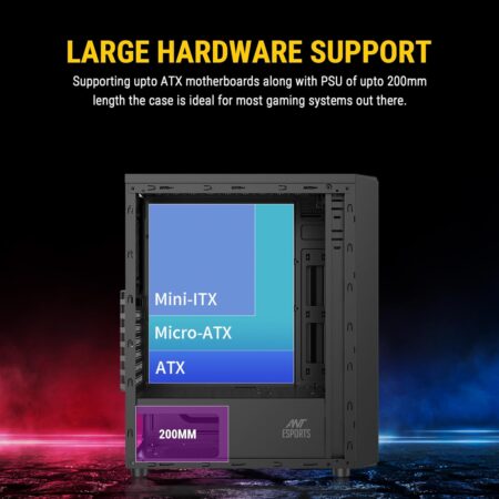Ant Esports Elite 1100 Mid-Tower Computer Case/Gaming Cabinet - Black - Image 5