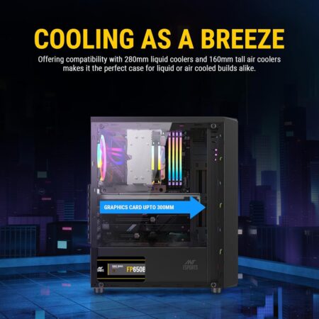 Ant Esports Elite 1100 Mid-Tower Computer Case/Gaming Cabinet - Black - Image 6