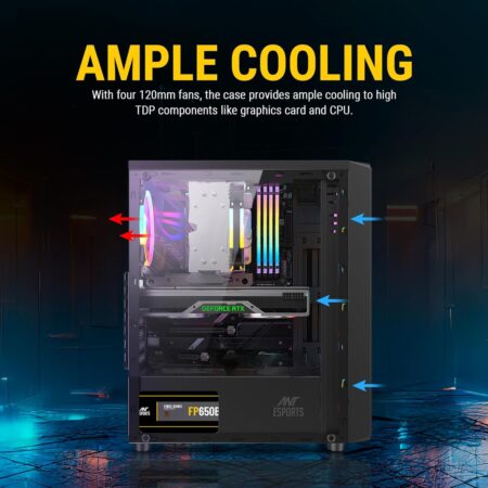 Ant Esports Elite 1100 Mid-Tower Computer Case/Gaming Cabinet - Black - Image 7