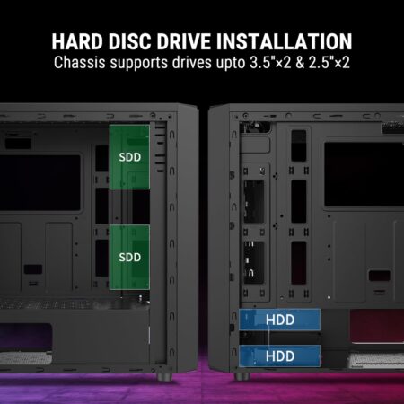 Ant Esports Elite 1100 Mid-Tower Computer Case/Gaming Cabinet - Black - Image 8