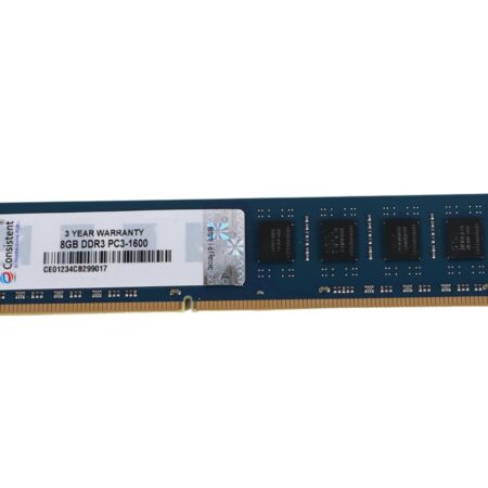 Consistent 8GB DDR3 1600MHz Desktop RAM (Memory) U-DIMM | Long-DIMM | DT PC3-1600 Single Channel Memory - Image 1