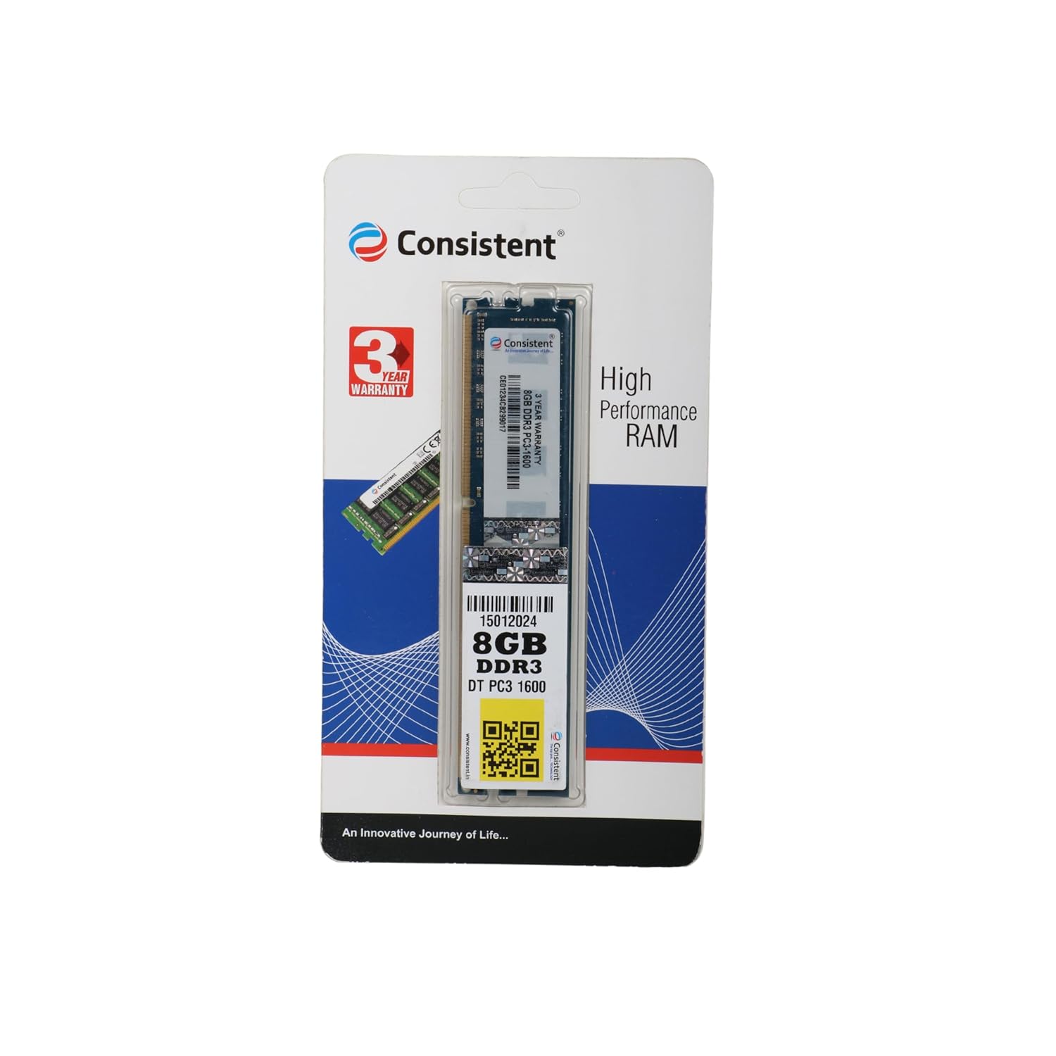 Consistent 8GB DDR3 1600MHz Desktop RAM (Memory) U-DIMM | Long-DIMM | DT PC3-1600 Single Channel Memory - Image 3