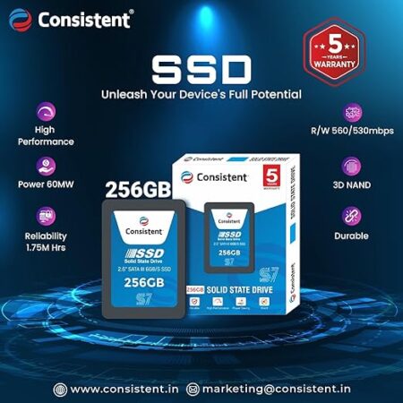 Consistent 2.5" 256GB SSD with SATA III Interface - Image 2