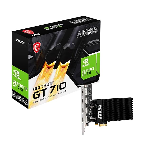 MSI Geforce GT 710 2GD3H 4HDMI pci_e Graphic Card - NVIDIA Geforce GT 710 GPU - Image 1