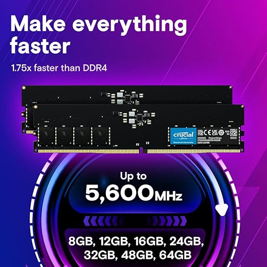 Crucial 8GB (8GBx1) DDR5 4800MHz Desktop Memory - Image 3