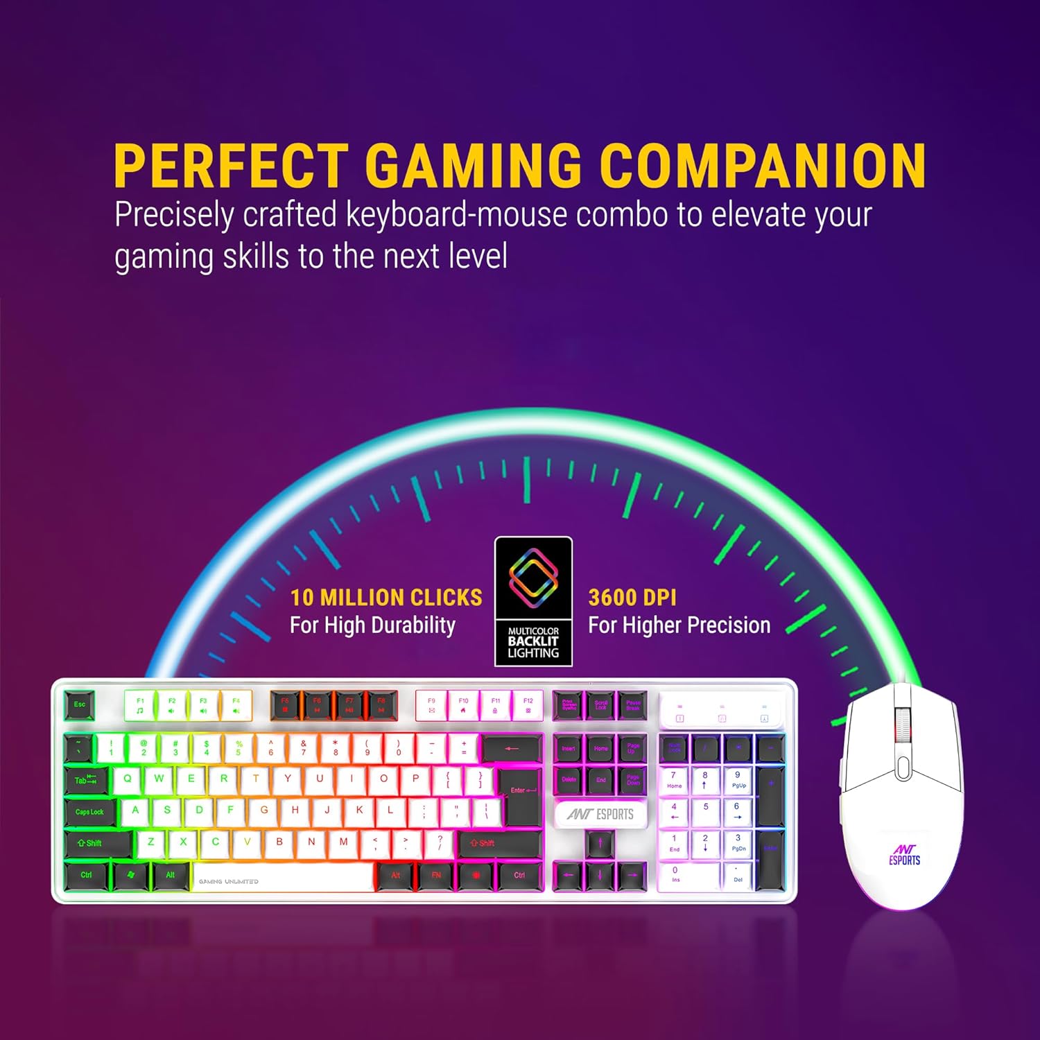 Ant Esports KM1610 LED Keyboard and Mouse Combo - Image 2