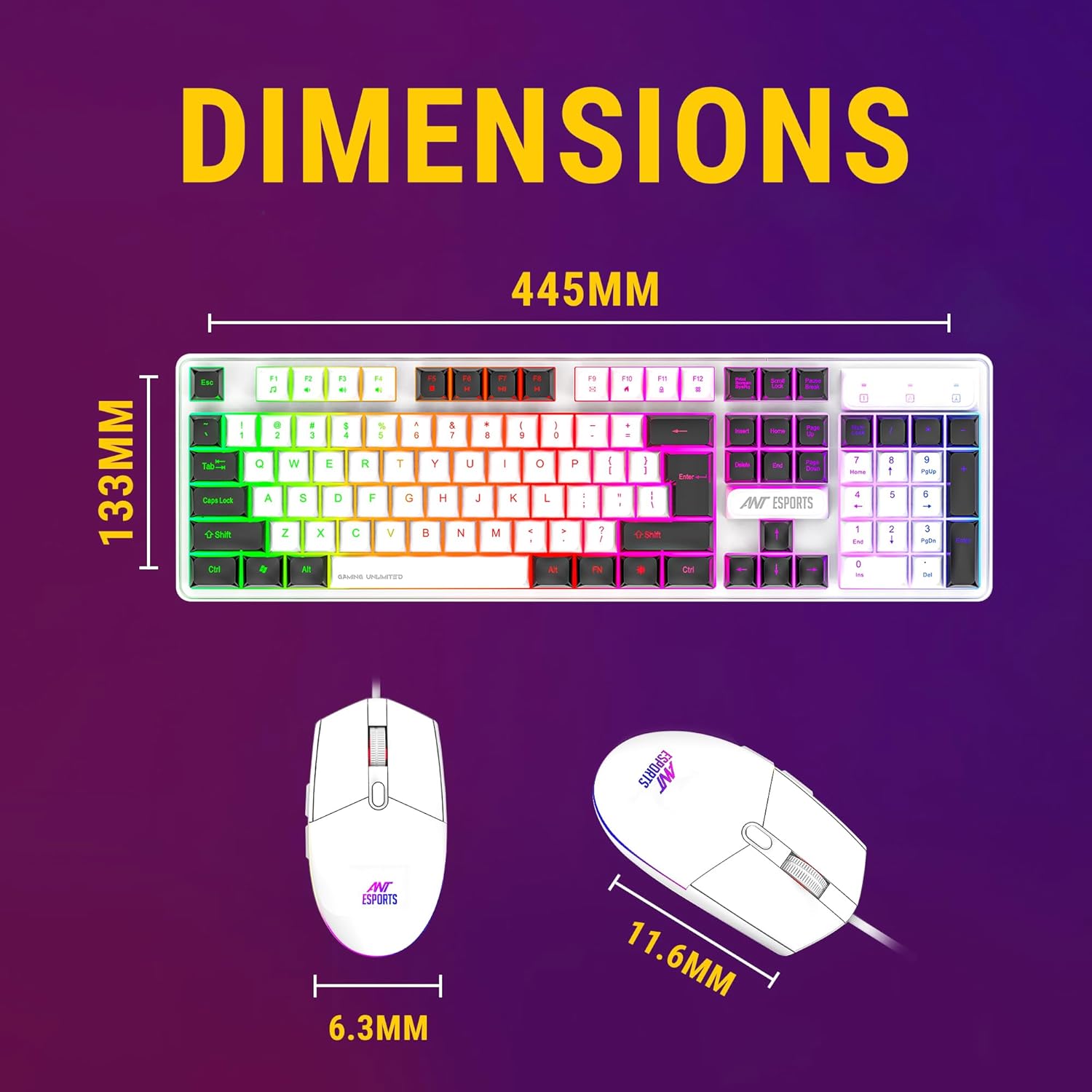 Ant Esports KM1610 LED Keyboard and Mouse Combo - Image 4